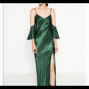 Zara strapped green maxi dress